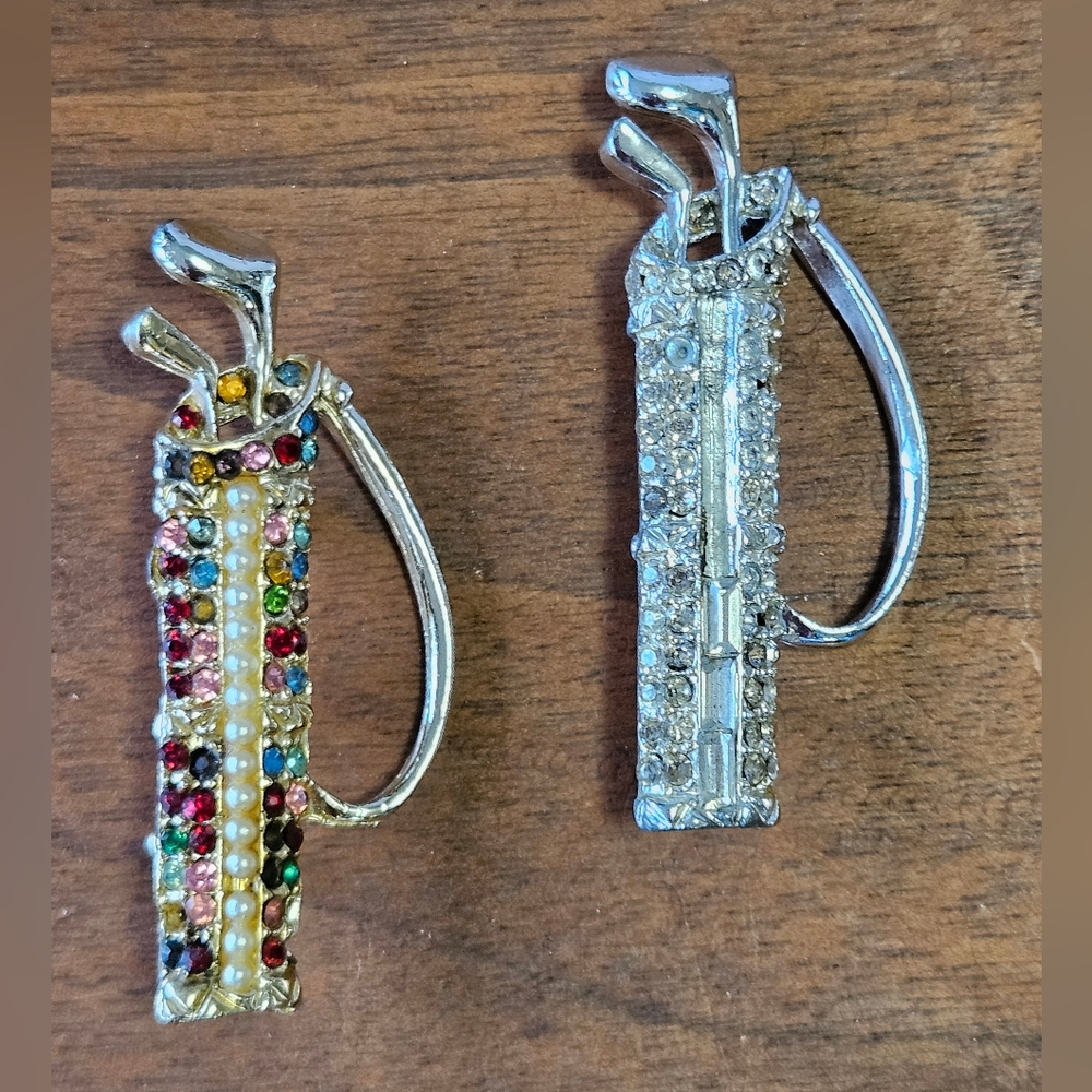 Vintage golf brooch pins